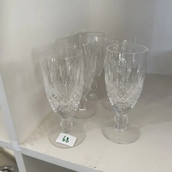 Waterford white wine glasses x 5