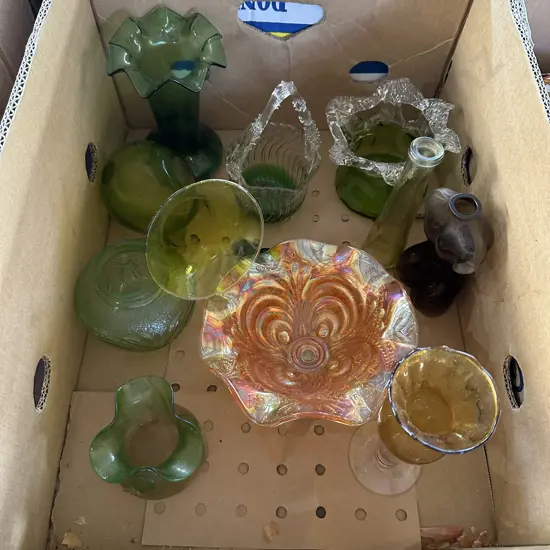 box vintage glassware