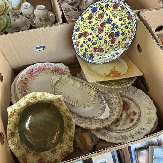 decorative cake plates, china etc