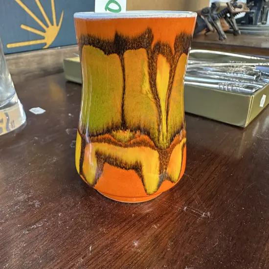 signed vintage Poole vase 10cm