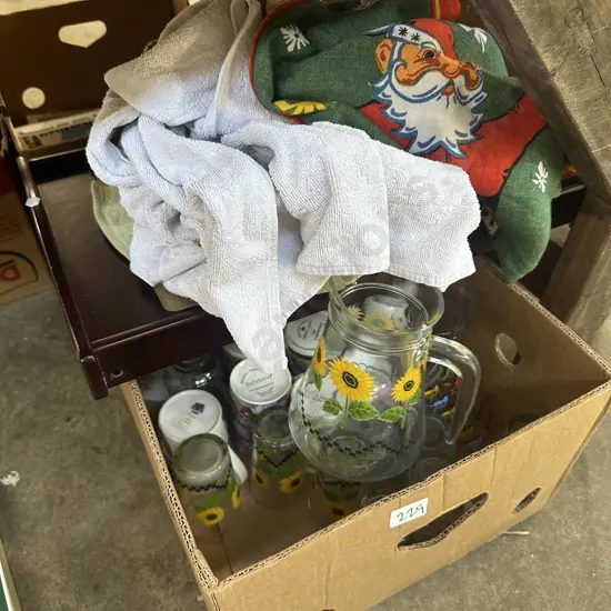 vintage water set, tray, etc