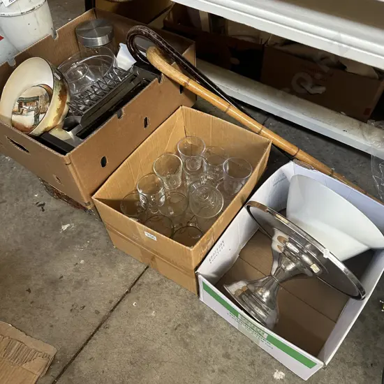 3 box asst plus walk sticks, bowl and cake stand