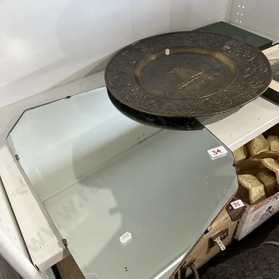 beveled mirror placemats brass wall plate