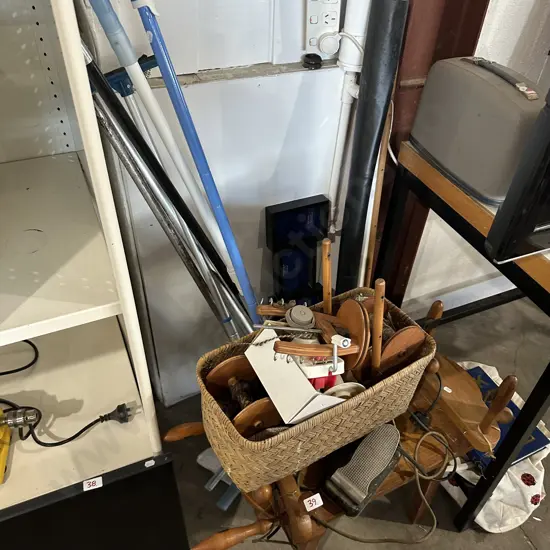 Wool spinning,the knack books,slide projector and screen etc