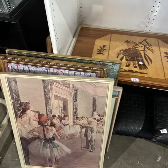 Inlay board and collection of pictures and frames