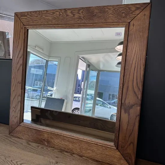 American oak framed mirror