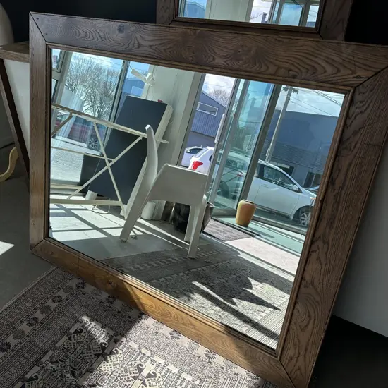 large American Oak framed mirror