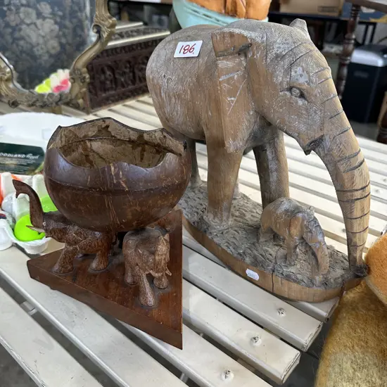 wooden elephants