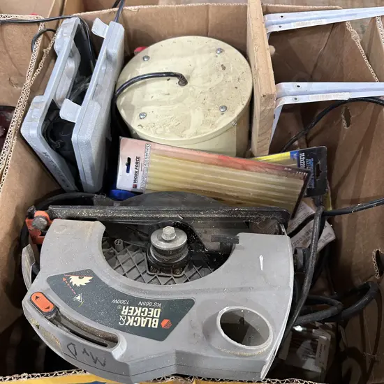 skilsaw, glue gun etc