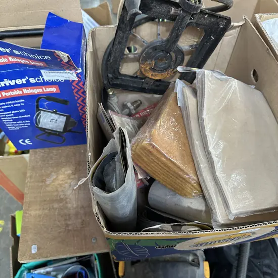 sand paper, lamp etc