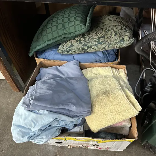 2 boxes towels and bedding