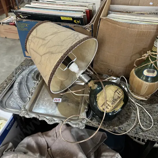 lamps and silver trays