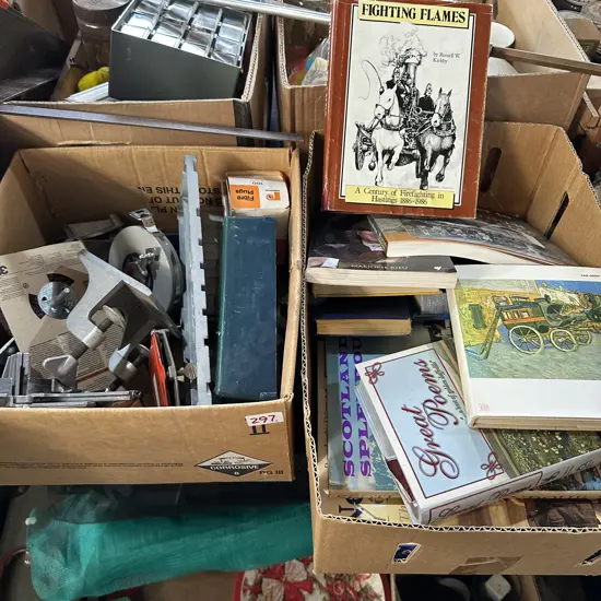 2 box tool attachments and books