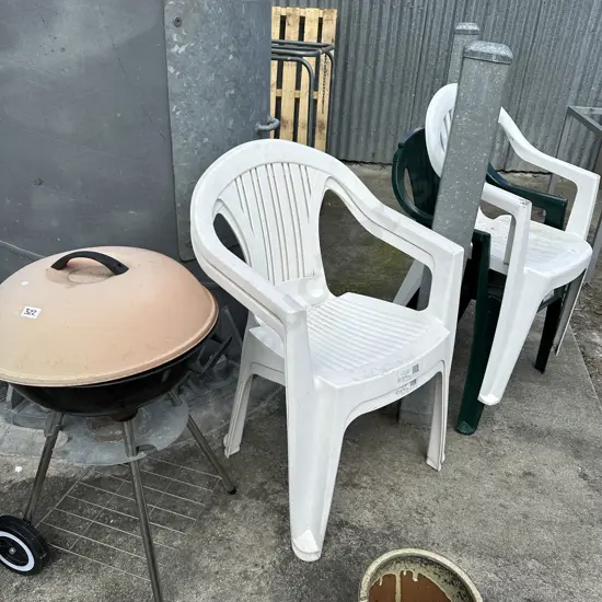 bbq and chairs