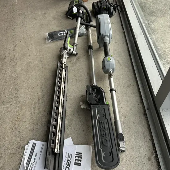 Ego extendable pole saw and hedge trimmer with 56v battery and charger