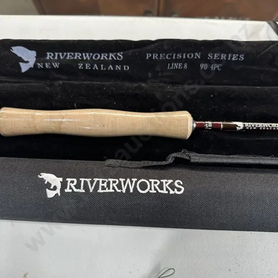 As new Riverworks 4pc Line8 9'0 plus rod tube
