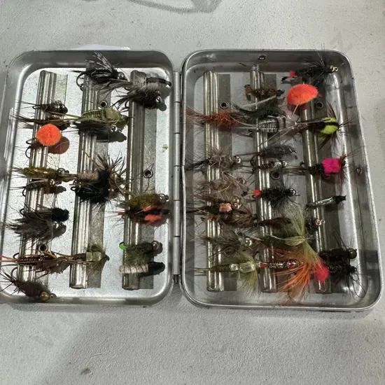 Small Perrine fly box with flys