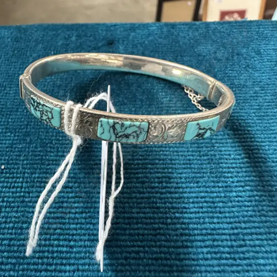 Sterling Silver & Turquoise bracelet made in NZ by H&S