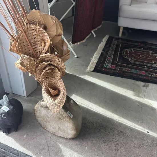 Pottery vase and arrangement