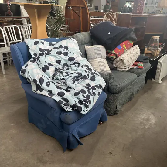 wing back chair and sofa