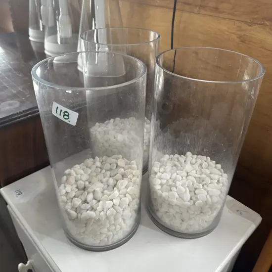 3 x glass vases