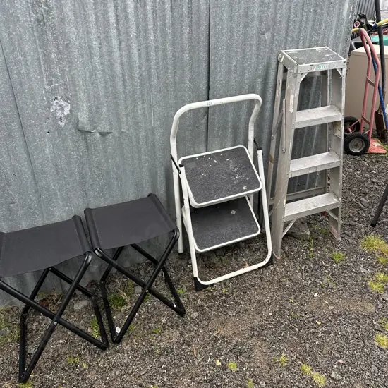 2 steps and 2 stools