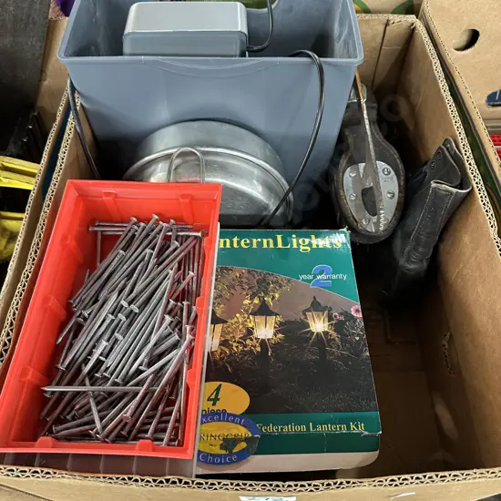 Garden lights,nails and paper shreader etc