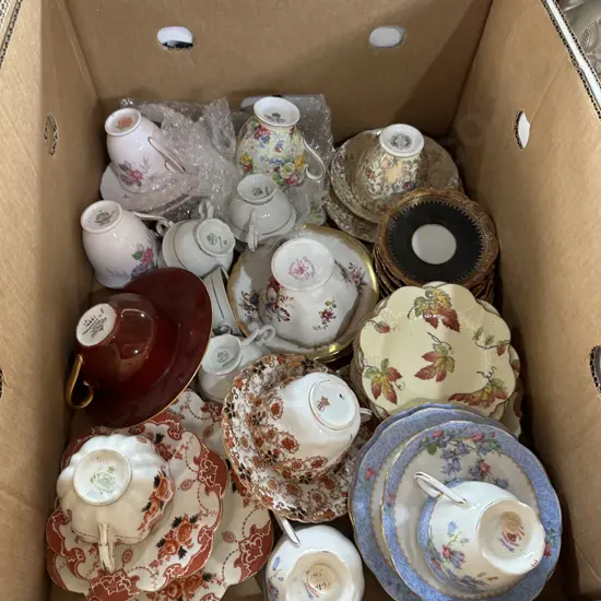 Box of English china