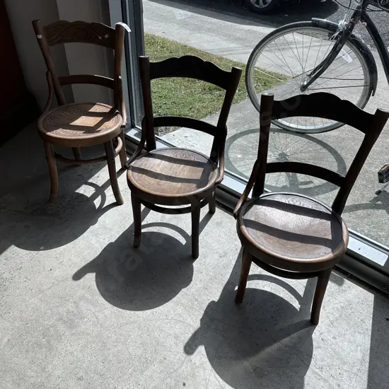 3 small bentwood chairs (average condition)