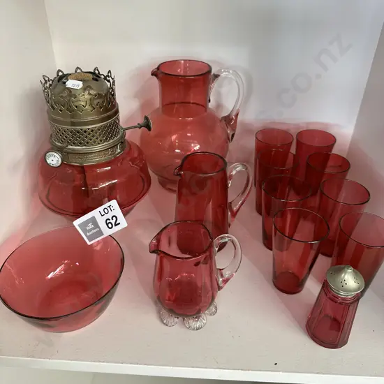 Collection Ruby/Cranberry glass items