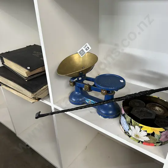 78s, horse whip, scales and weights