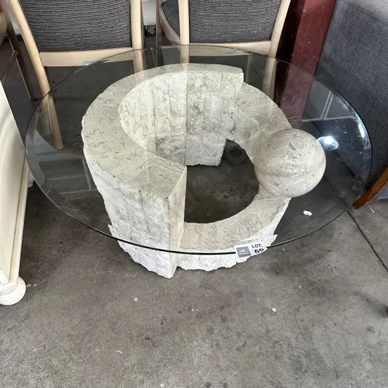 Modern glass top coffee table