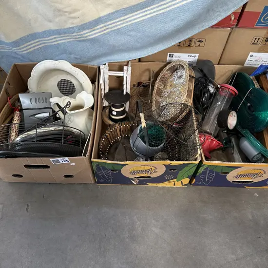 3 box lots , soaker hose etc