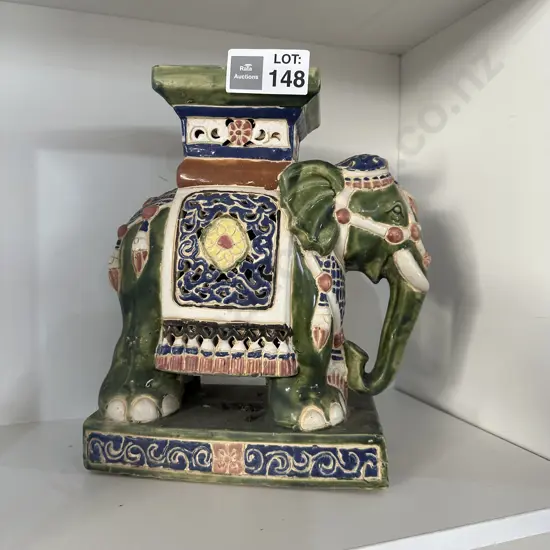 Ceramic elephant plant stand