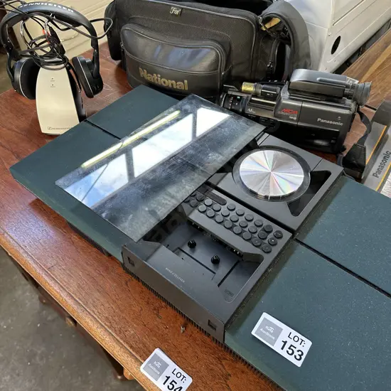Bang & Olufsen stereo, handycam and headphones