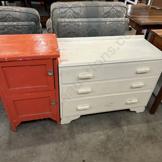 Chest drawers and side cabinet