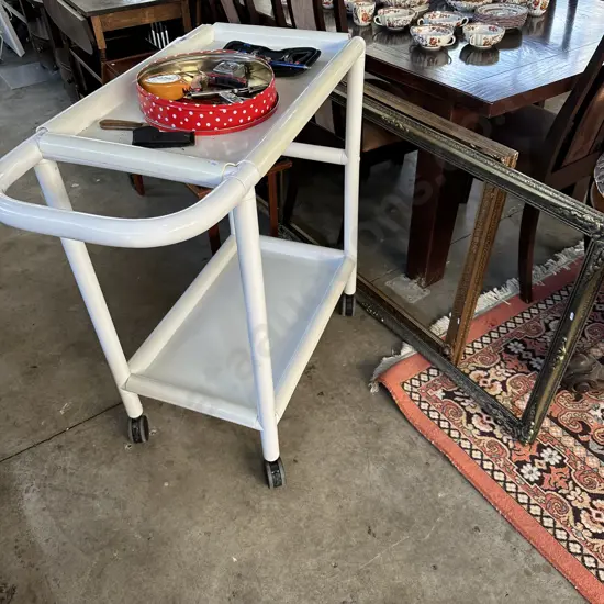 1980s trolley plus 2 picture frames