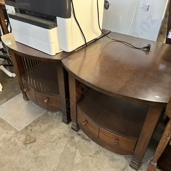 Pr of lounge side tables