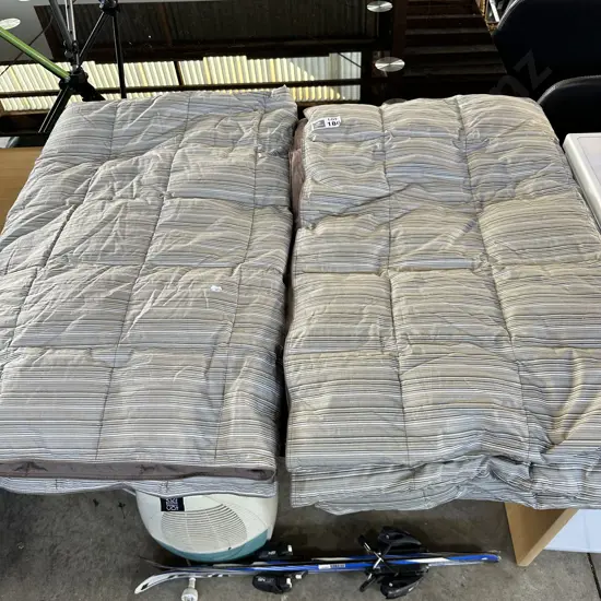 Pr of Feather/Cotton Quilts