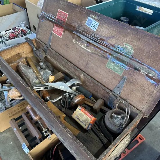 Spear & Jackson Oak box, antique tools