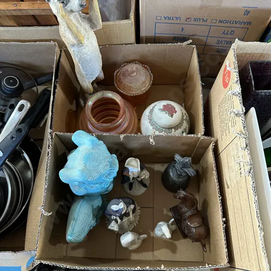 2 box ornaments  etc