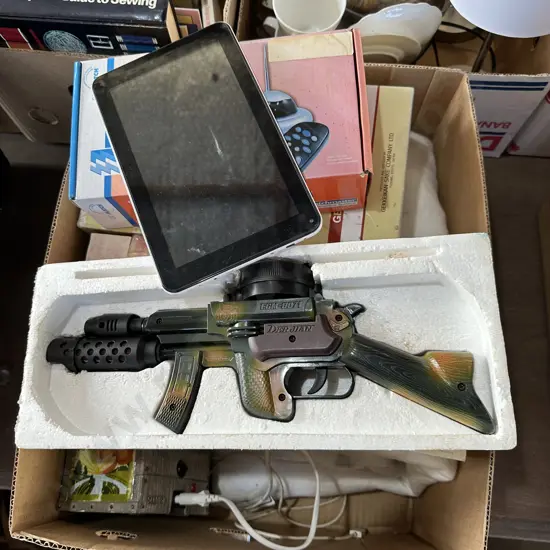 toy gun, tablet etc
