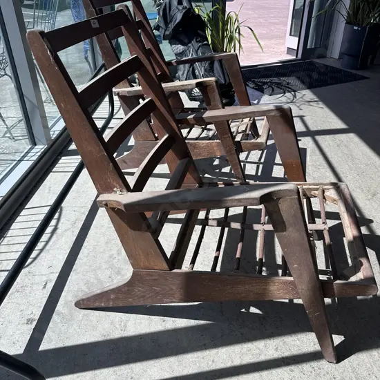 Pr of original 60s Oak chairs