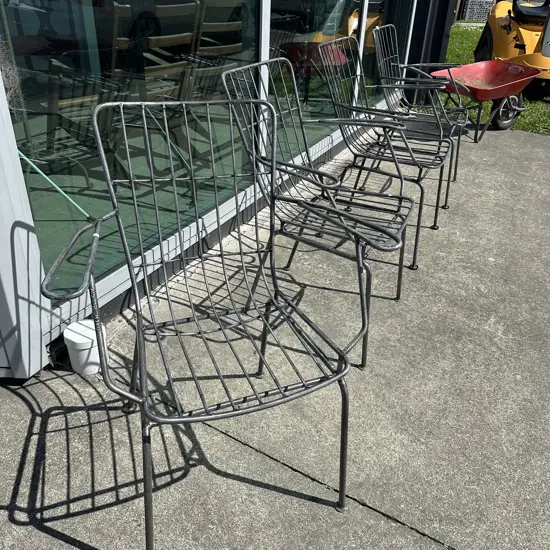 Set 4 Steel custom outdoor chairs