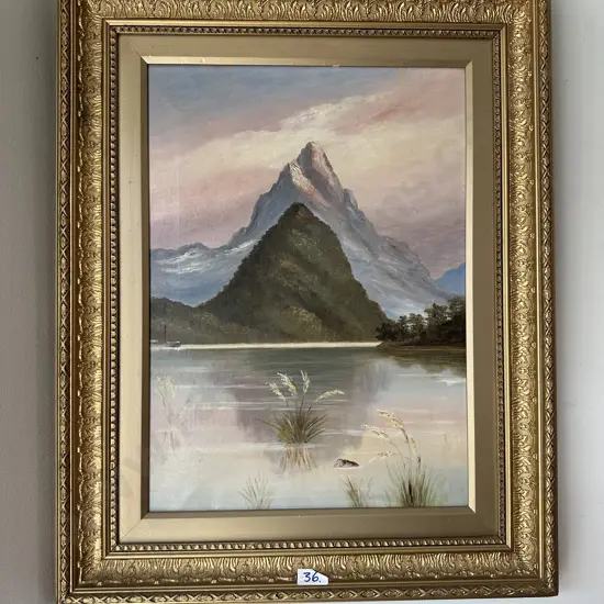 Oil painting Mitre Peak