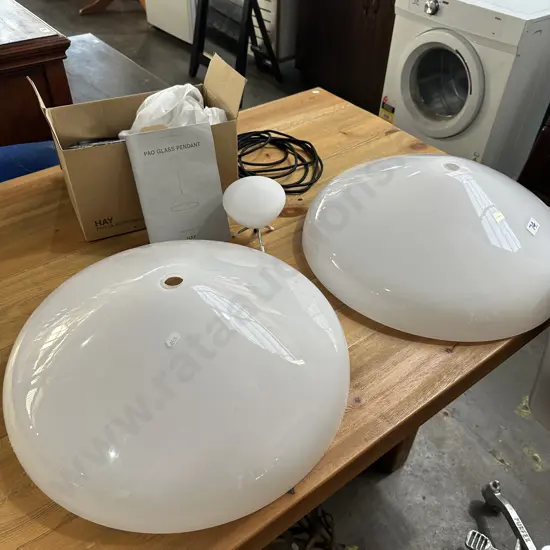 Pao glass pendant & extra shade plus side lamp