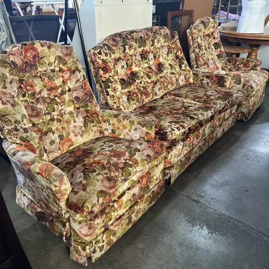 Vintage sofa and pr recliners