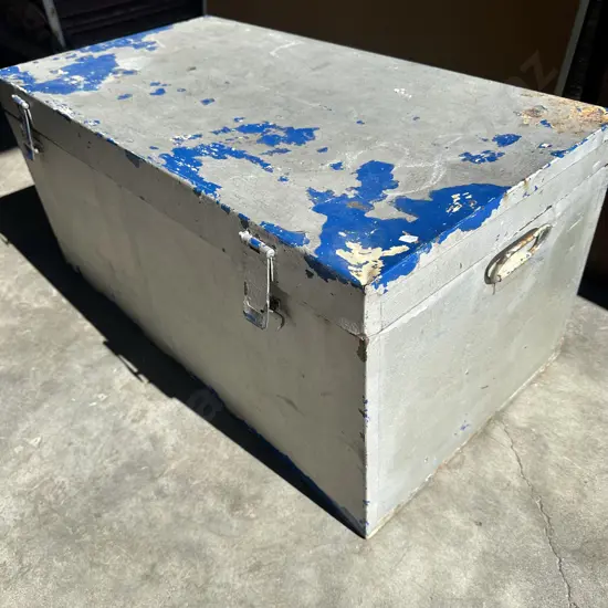 file cabinet & vintage metal trunk