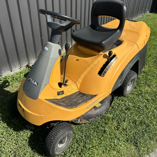 STIGA  Ride on lawn mower, just serviced at Stihl shop - working well.