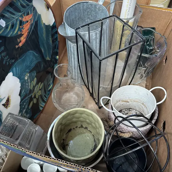 Box of vases etc